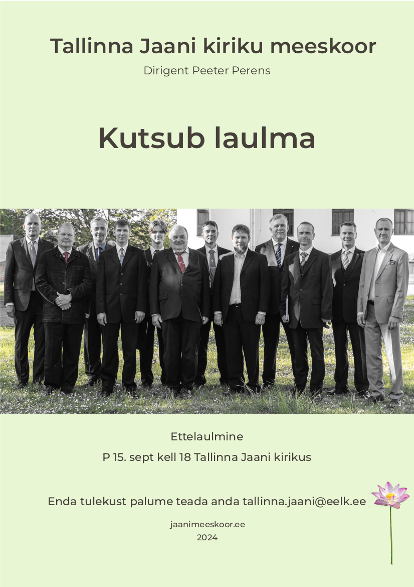 Jaani kiriku meeskoor kutsub laulma 2024